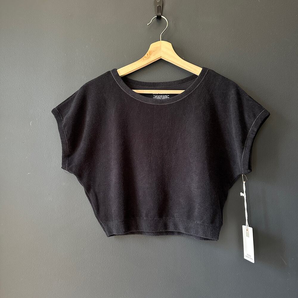 Good American Terry Crop Tee Black NEW Size Large XL - Picture 5 of 14